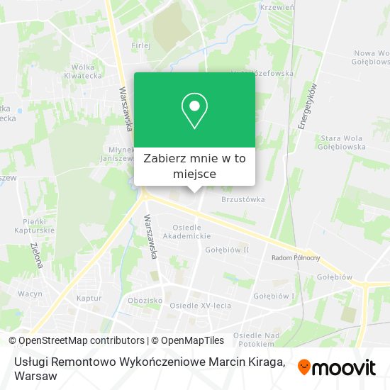 Mapa Usługi Remontowo Wykończeniowe Marcin Kiraga