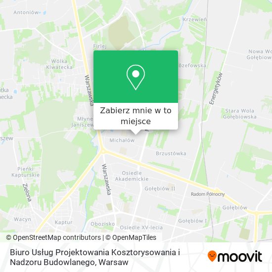 Mapa Biuro Usług Projektowania Kosztorysowania i Nadzoru Budowlanego