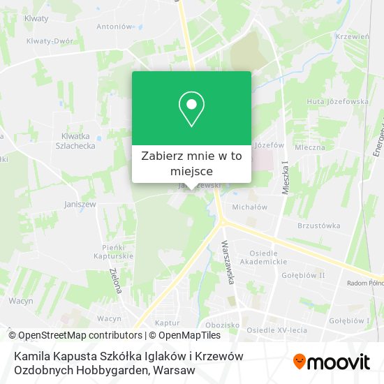 Mapa Kamila Kapusta Szkółka Iglaków i Krzewów Ozdobnych Hobbygarden