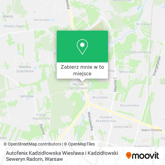 Mapa Autofenix Kadzidłowska Wiesława i Kadzidłowski Seweryn Radom