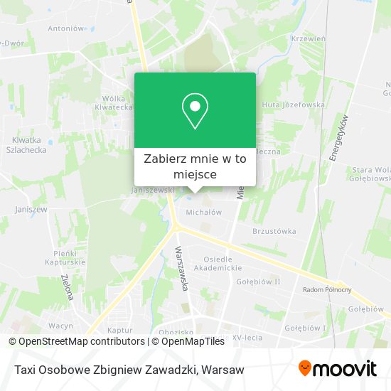 Mapa Taxi Osobowe Zbigniew Zawadzki