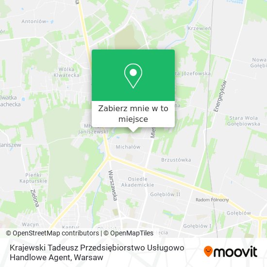 Mapa Krajewski Tadeusz Przedsiębiorstwo Usługowo Handlowe Agent