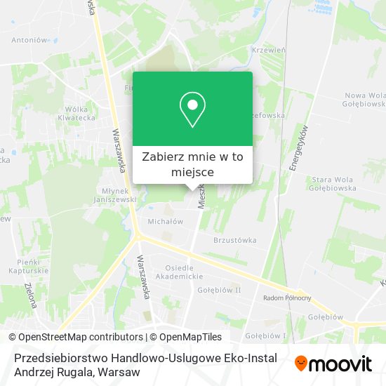 Mapa Przedsiebiorstwo Handlowo-Uslugowe Eko-Instal Andrzej Rugala