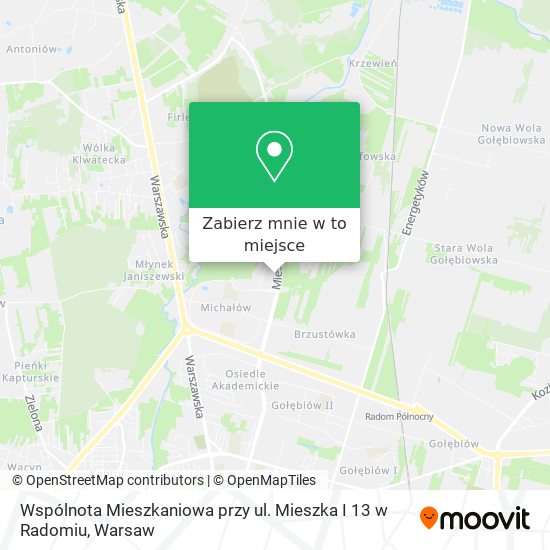 Mapa Wspólnota Mieszkaniowa przy ul. Mieszka I 13 w Radomiu