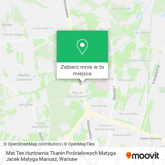 Mapa Mat Tex Hurtownia Tkanin Pościelowych Matyga Jacek Matyga Mariusz