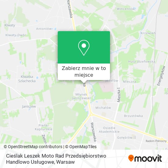 Mapa Cieślak Leszek Moto Rad Przedsiębiorstwo Handlowo Usługowe