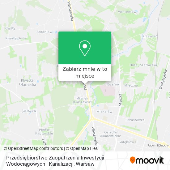 Mapa Przedsiębiorstwo Zaopatrzenia Inwestycji Wodociągowych i Kanalizacji