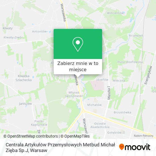 Mapa Centrala Artykułów Przemysłowych Metbud Michał Zięba Sp.J