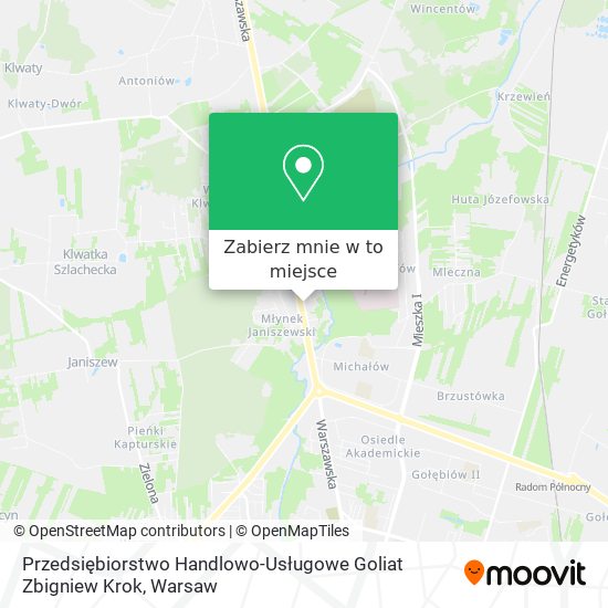 Mapa Przedsiębiorstwo Handlowo-Usługowe Goliat Zbigniew Krok