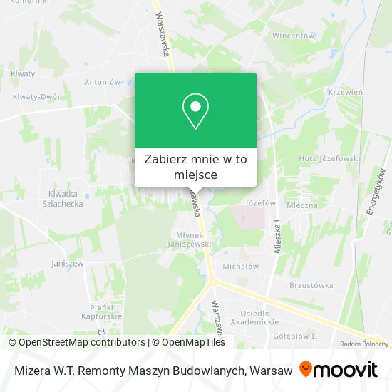 Mapa Mizera W.T. Remonty Maszyn Budowlanych