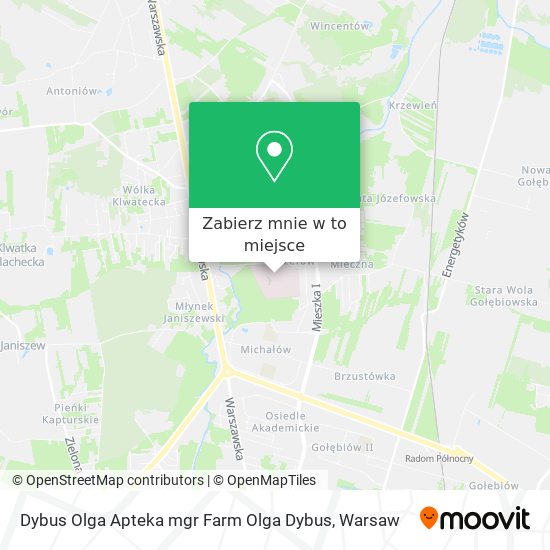 Mapa Dybus Olga Apteka mgr Farm Olga Dybus