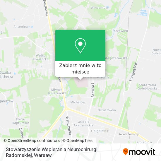 Mapa Stowarzyszenie Wspierania Neurochirurgii Radomskiej