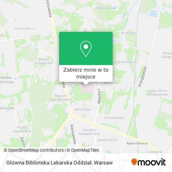 Mapa Główna Biblioteka Lekarska Oddział