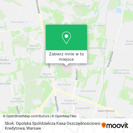 Mapa Skok. Opolska Spółdzielcza Kasa Oszczędnościowo-Kredytowa