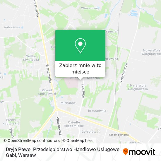 Mapa Dryja Paweł Przedsiębiorstwo Handlowo Usługowe Gabi