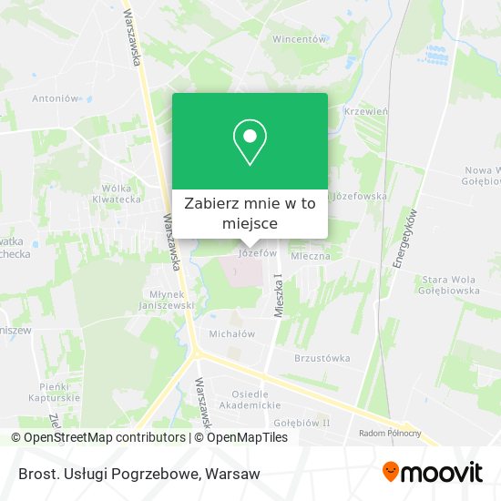 Mapa Brost. Usługi Pogrzebowe