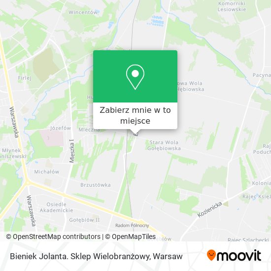 Mapa Bieniek Jolanta. Sklep Wielobranżowy