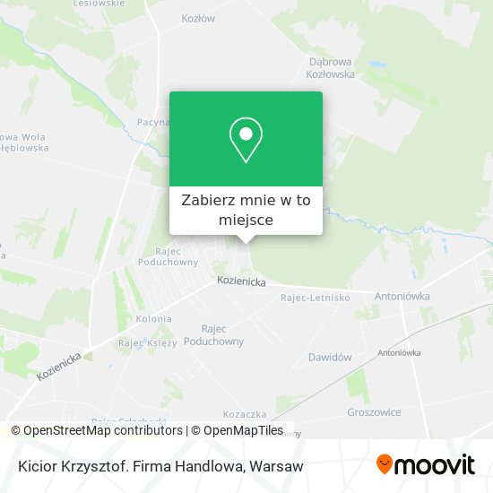 Mapa Kicior Krzysztof. Firma Handlowa