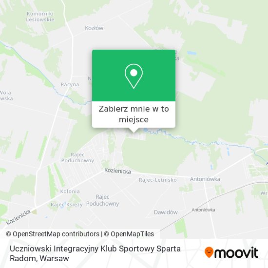 Mapa Uczniowski Integracyjny Klub Sportowy Sparta Radom