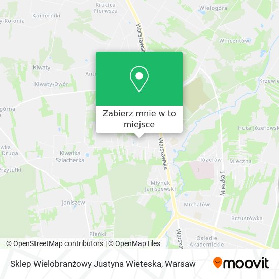 Mapa Sklep Wielobranżowy Justyna Wieteska