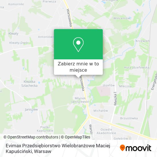 Mapa Evimax Przedsiębiorstwo Wielobranżowe Maciej Kapuściński