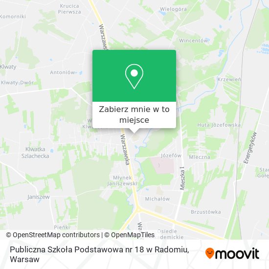 Mapa Publiczna Szkoła Podstawowa nr 18 w Radomiu