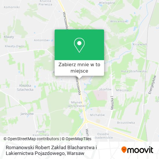 Mapa Romanowski Robert Zakład Blacharstwa i Lakiernictwa Pojazdowego