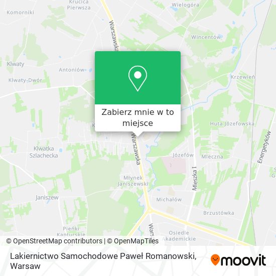 Mapa Lakiernictwo Samochodowe Paweł Romanowski