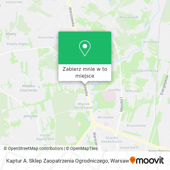 Mapa Kaptur A. Sklep Zaopatrzenia Ogrodniczego