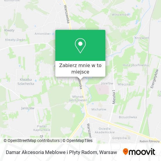 Mapa Damar Akcesoria Meblowe i Płyty Radom