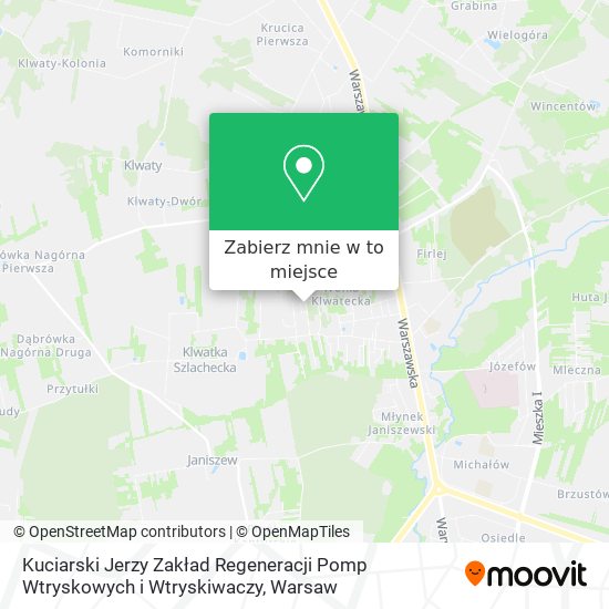 Mapa Kuciarski Jerzy Zakład Regeneracji Pomp Wtryskowych i Wtryskiwaczy