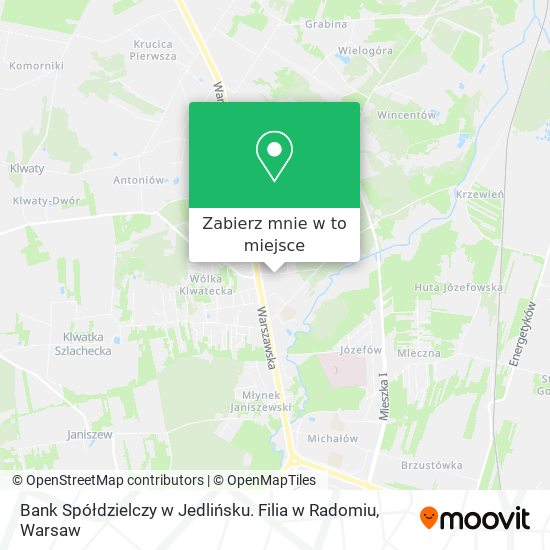 Mapa Bank Spółdzielczy w Jedlińsku. Filia w Radomiu