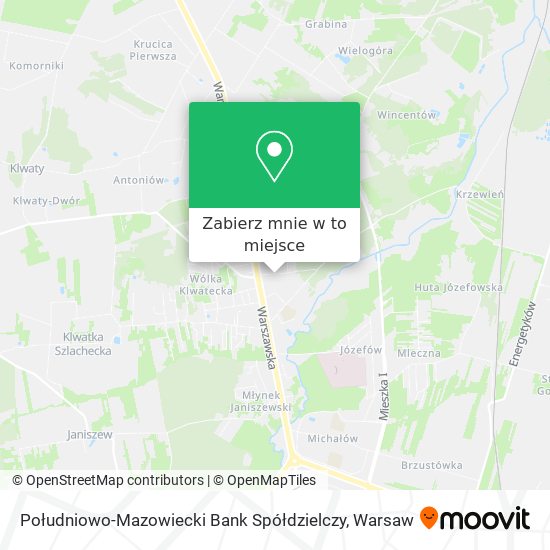 Mapa Południowo-Mazowiecki Bank Spółdzielczy