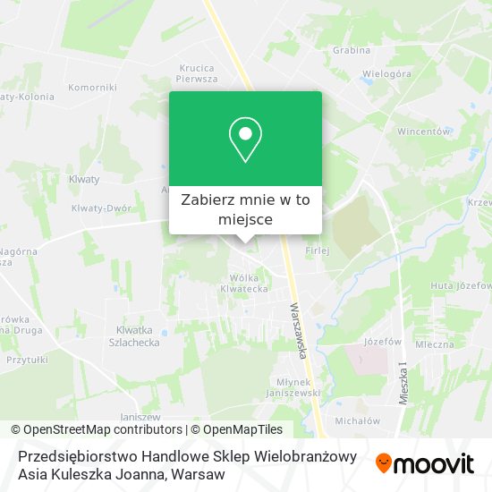 Mapa Przedsiębiorstwo Handlowe Sklep Wielobranżowy Asia Kuleszka Joanna