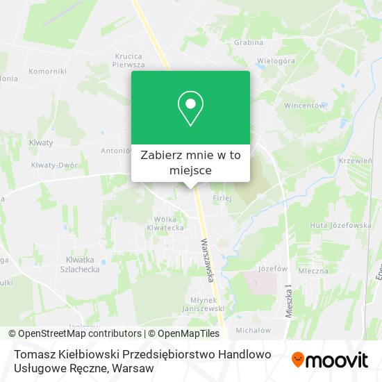 Mapa Tomasz Kiełbiowski Przedsiębiorstwo Handlowo Usługowe Ręczne