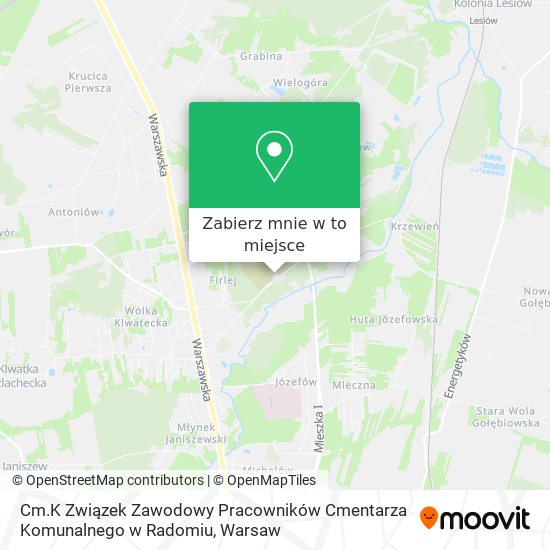 Mapa Cm.K Związek Zawodowy Pracowników Cmentarza Komunalnego w Radomiu