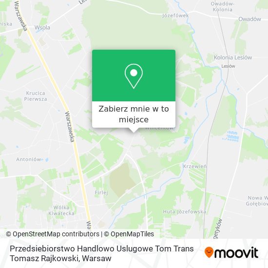 Mapa Przedsiebiorstwo Handlowo Uslugowe Tom Trans Tomasz Rajkowski