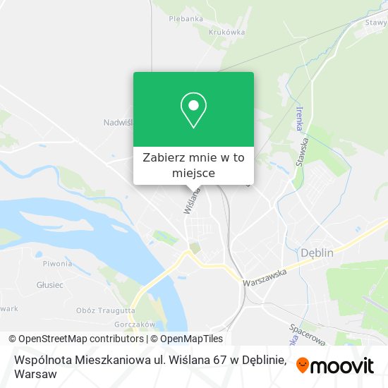 Mapa Wspólnota Mieszkaniowa ul. Wiślana 67 w Dęblinie