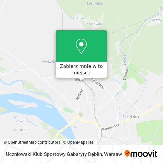 Mapa Uczniowski Klub Sportowy Gabaryty Dęblin