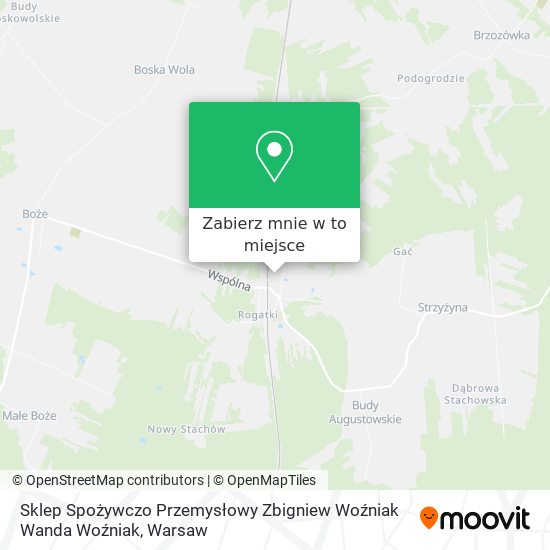 Mapa Sklep Spożywczo Przemysłowy Zbigniew Woźniak Wanda Woźniak