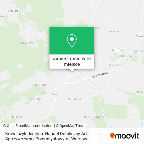 Mapa Kowalczyk Justyna. Handel Detaliczny Art. Spożywczymi i Przemsysłowymi