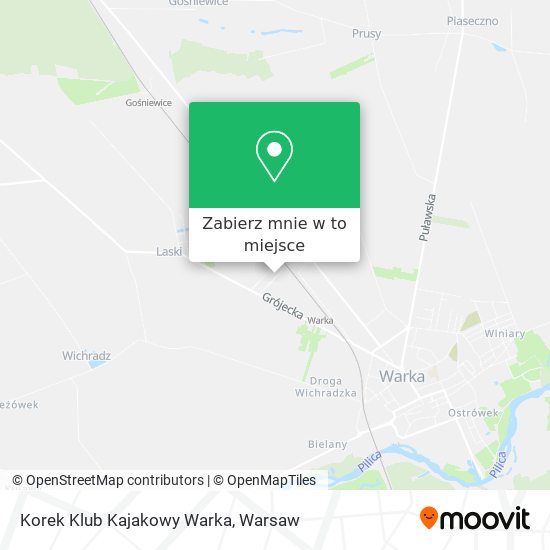 Mapa Korek Klub Kajakowy Warka