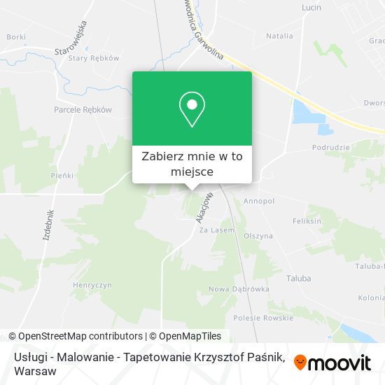 Mapa Usługi - Malowanie - Tapetowanie Krzysztof Paśnik