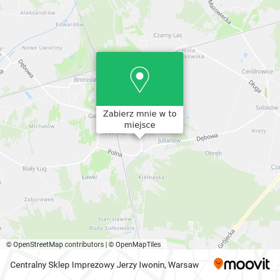 Mapa Centralny Sklep Imprezowy Jerzy Iwonin