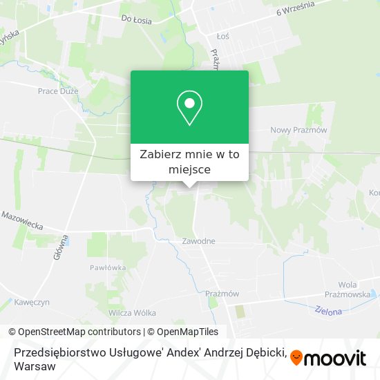 Mapa Przedsiębiorstwo Usługowe' Andex' Andrzej Dębicki