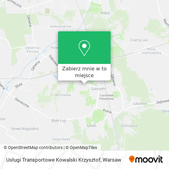 Mapa Usługi Transportowe Kowalski Krzysztof