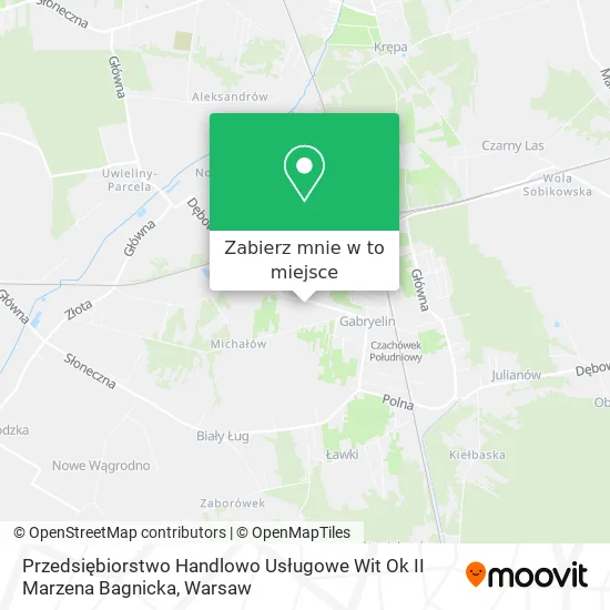Mapa Przedsiębiorstwo Handlowo Usługowe Wit Ok II Marzena Bagnicka