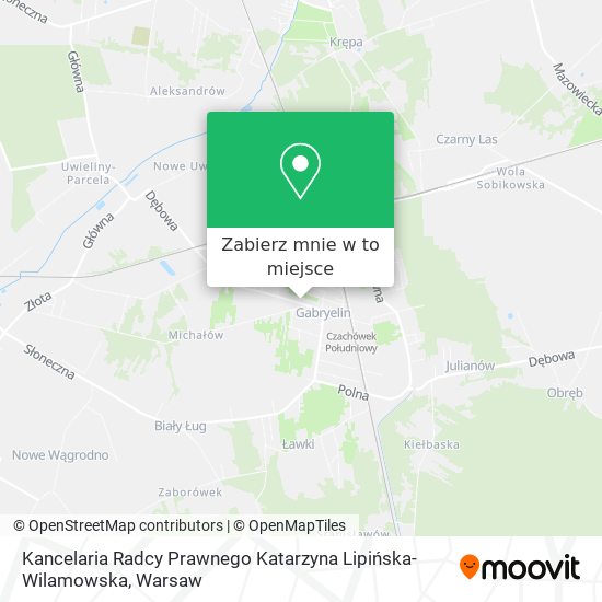 Mapa Kancelaria Radcy Prawnego Katarzyna Lipińska-Wilamowska