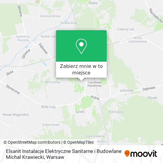 Mapa Elsanit Instalacje Elektryczne Sanitarne i Budowlane Michał Krawiecki