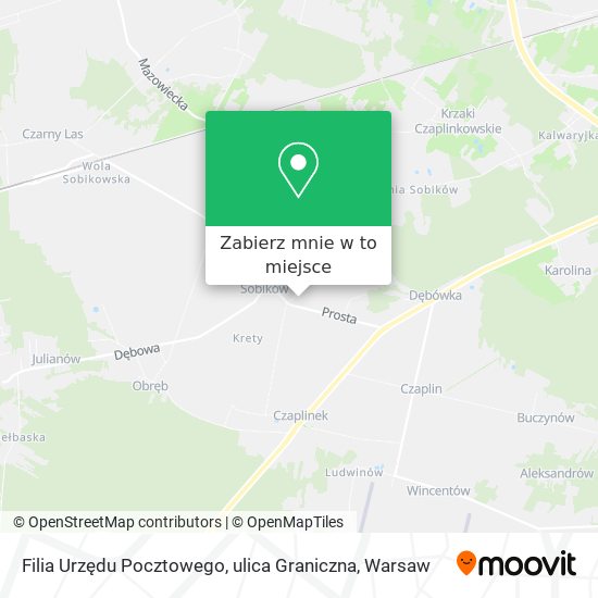 Mapa Filia Urzędu Pocztowego, ulica Graniczna